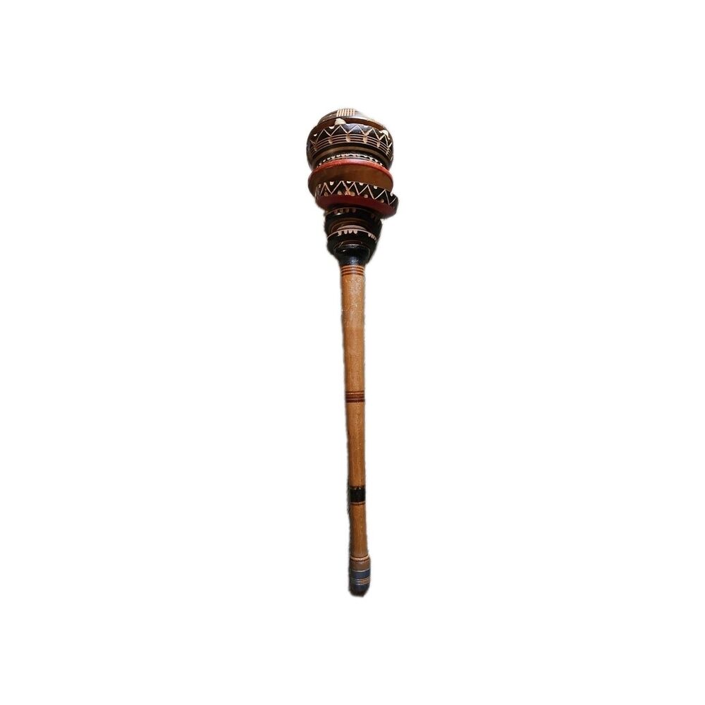 Mexican Hand Carved Wooden Molinillo Whisk For Frothing Hot Chocolate 10"